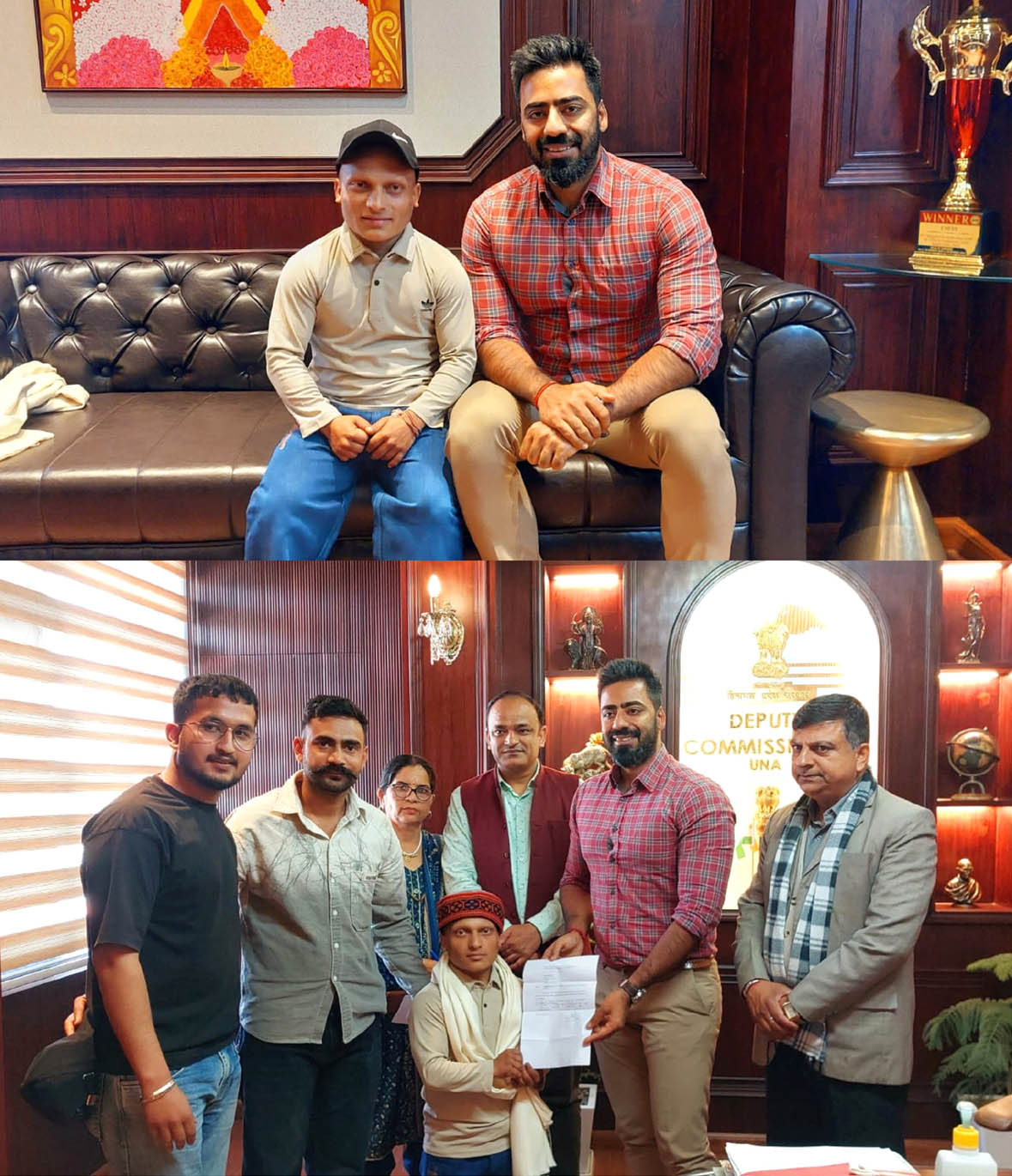 Deputy Commissioner felicitates para athlete Sunil Kumar